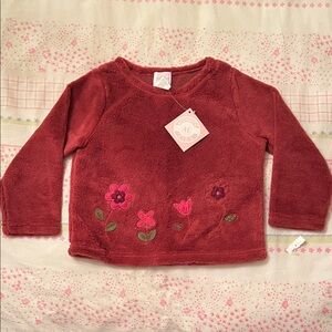 Cozy Red Kids Shirt with Floral Design